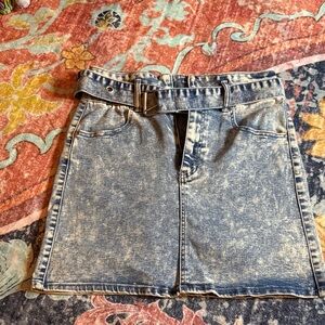 Refuge Blue Denim Mini Skirt